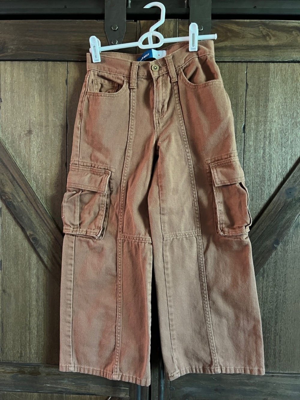 Old Navy Rust Brown Wide-Leg Cargo Jeans - Kids